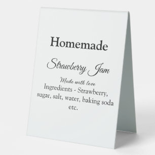 Homemade strawberry jam made with love add text
