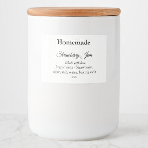 Homemade strawberry jam made with love add text food label