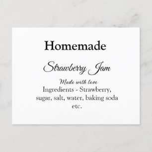 Homemade strawberry jam made with love add text postcard