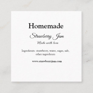 Homemade strawberry jam made with love add text we square business card