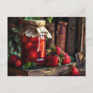 Homemade strawberry jam  postcard