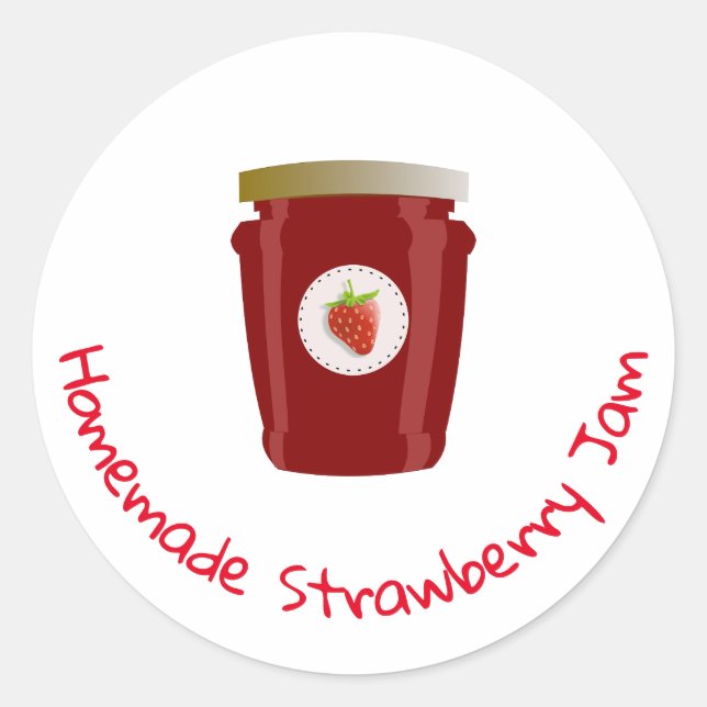 Homemade Strawberry Jam Stickers (Front)