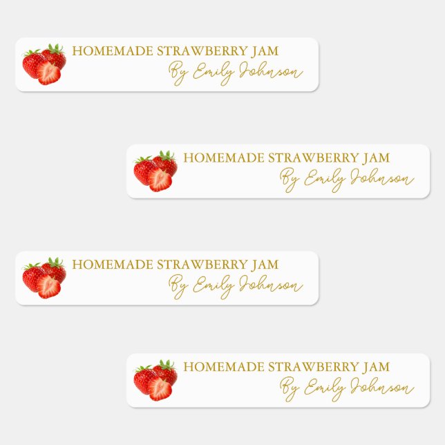 Homemade Strawberry Jam Thin Label (Group)