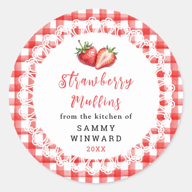 Homemade Strawberry Muffin Label (Front)