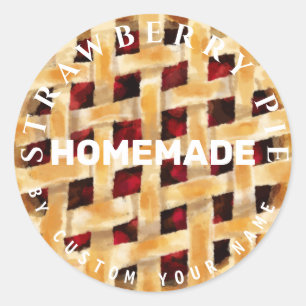 Homemade Strawberry Pie Classic Round Sticker (1)