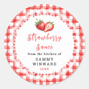 Homemade Strawberry Sauce Jar Label