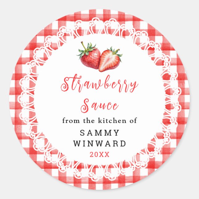 Homemade Strawberry Sauce Label (Front)