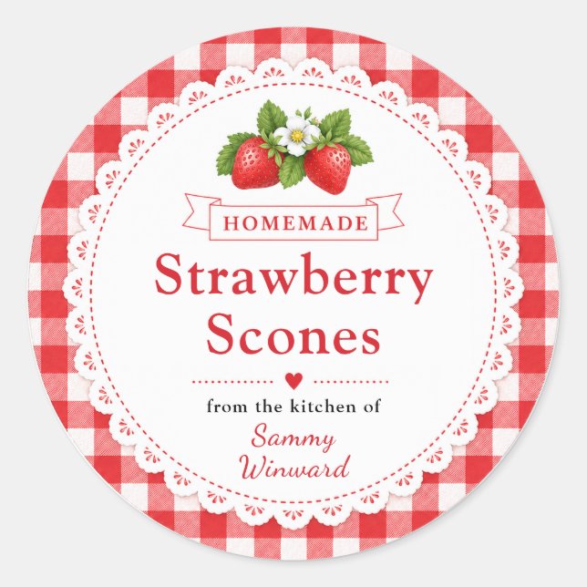 Homemade Strawberry Scones Label (Front)