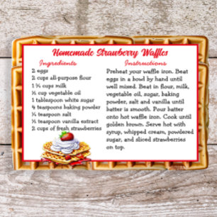 Homemade Strawberry Waffles Recipe Card