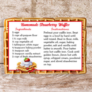 Homemade Strawberry Waffles Recipe Card