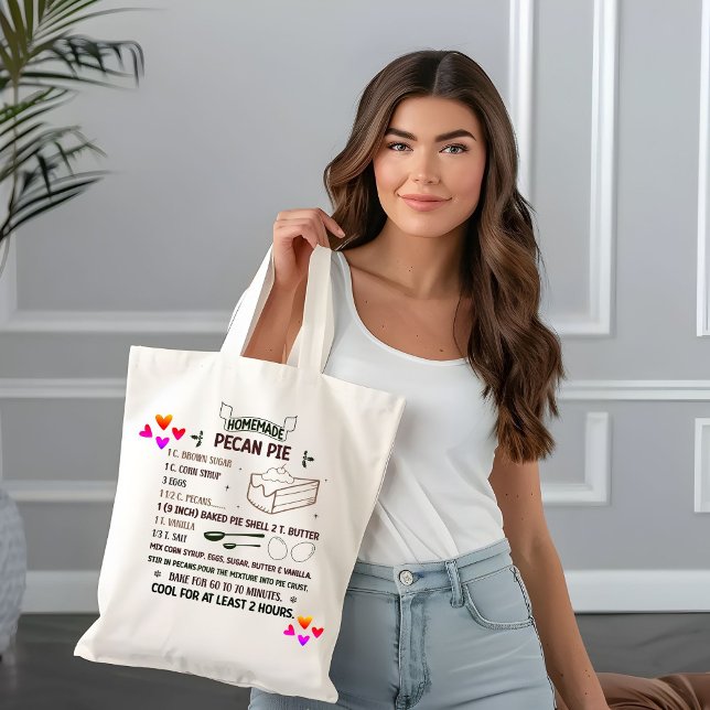 Homemade Sweet Pecan  pie Recipe Christmas Gift Tote Bag (Creator Uploaded)