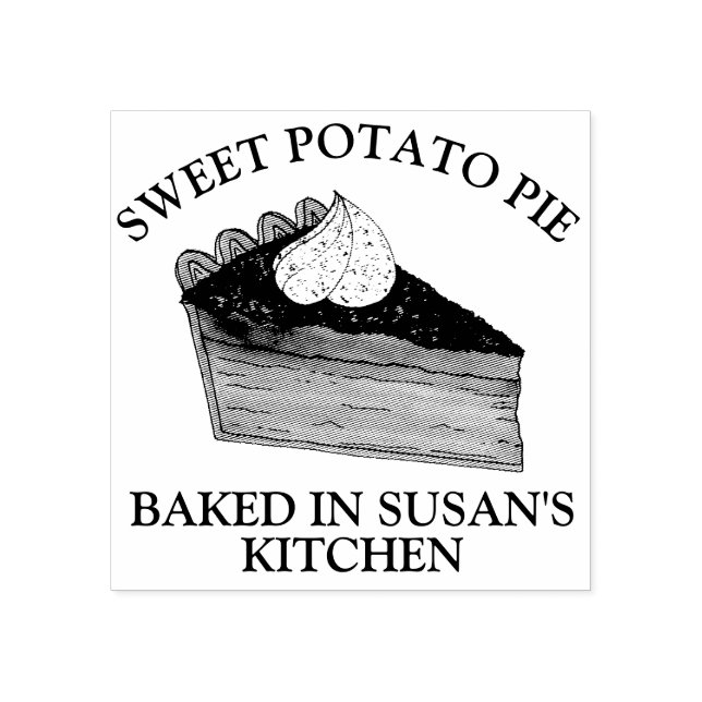 Homemade Sweet Potato Pie Slice Baked By Bakery Rubber Stamp (Imprint)