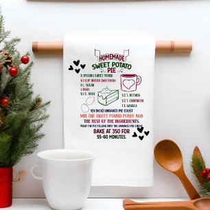 Homemade Sweet potatoes pie Recipe Christmas Gift Tea Towel
