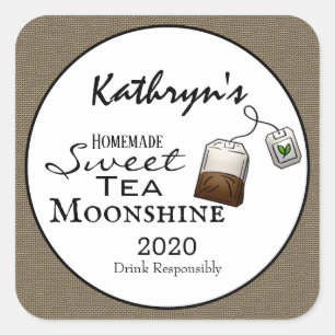 Homemade Sweet Tea Moonshine Personalized Square Sticker