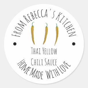 Homemade   Thai Yellow Chilli Sauce  Classic Round Sticker
