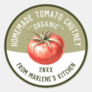 Homemade Tomato Chutney for canning Recipe Classic Round Sticker