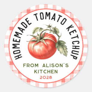 Homemade Tomato Ketchup label watercolour tomato