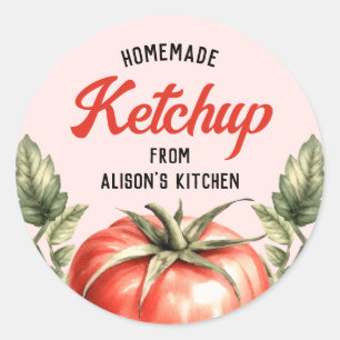 Homemade Tomato Ketchup label watercolour tomato