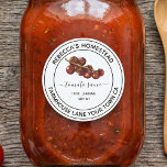 Homemade Tomato Sauce canning jar labels<br><div class="desc">Vintage tomato illustration on faux Kraft paper  canning Jar label . This is a template ready for you to personalise and customise  . Give your homemade produce the finishing . Ideal if your give homemade gifts or sell at farmers markets and church fairs .</div>