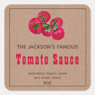 Homemade Tomato Sauce Kraft Paper Canning Label