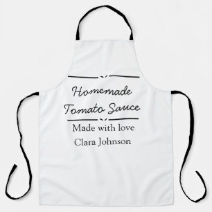 Homemade tomato sauce made with love add name text apron