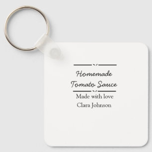 Homemade tomato sauce made with love add name text key ring