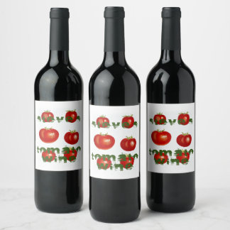 Homemade Tomato Wine Artsy distressed font tomatos Wine Label