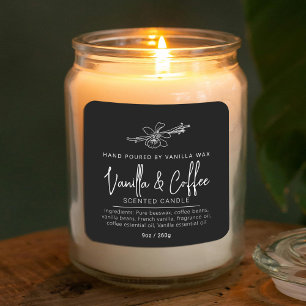 Homemade vanilla coffee candle mono ingredients square sticker