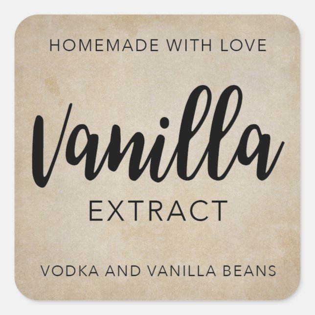 Homemade Vanilla Extract VE001_04sq Square Sticker (Front)