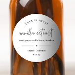 Homemade Vanilla Extract Wedding Favour Label<br><div class="desc">Love is sweet. A cute and modern label template for your homemade vanilla extract wedding favours that you can personalise with your ingredients,  your names,  and a date.</div>