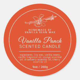 Homemade vanilla fruit punch candle ingredients classic round sticker