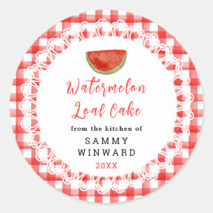Homemade Watermelon Loaf Cake Label