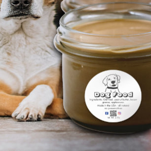 Homemade white dog treats pet food classic round sticker