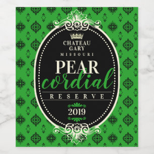 Homemade wine damask ornate wedding personalised wine label