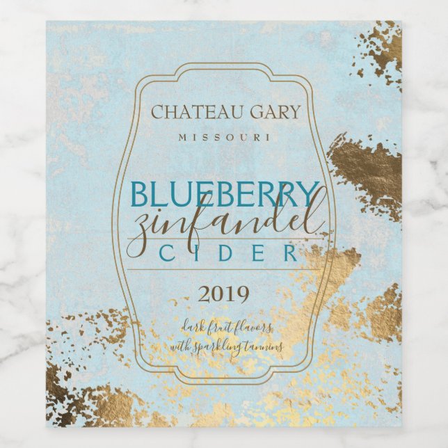 Homemade wine personalised label faux gold (Single Label)