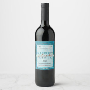 Homemade wine personalised label hand drawn aged