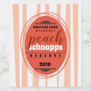 Homemade wine personalised label retro stripes