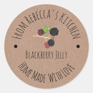 Homemade with love Blackberry Bramble Jelly Classic Round Sticker