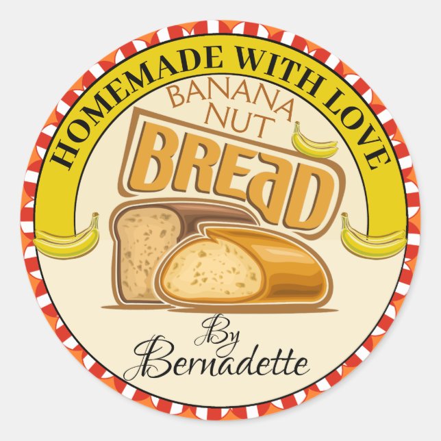 Homemade With Love Bread Classic Round Sticker (Front)