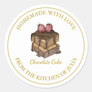 Homemade with love Cake Label White