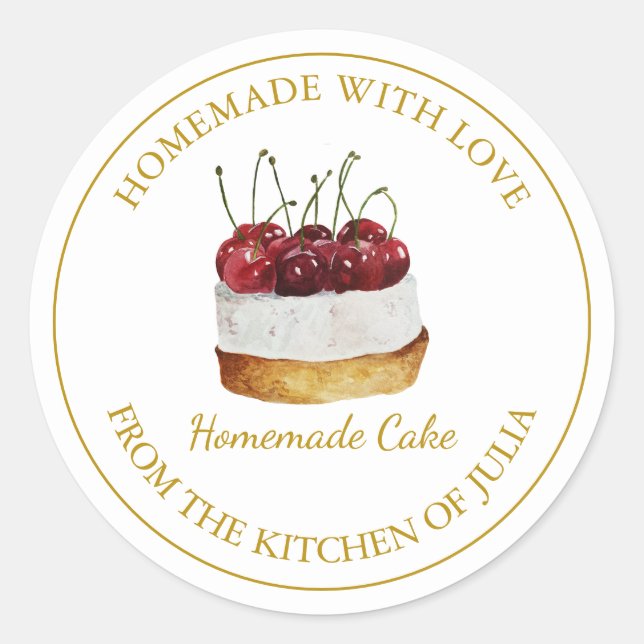 Homemade with love Cake Label | White (Front)