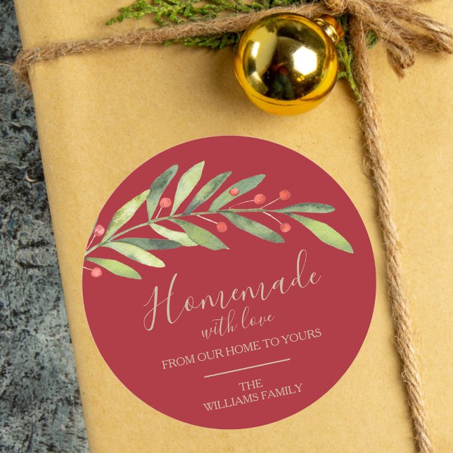 Homemade with Love Christmas Classic Round Sticker (Creator Uploaded)