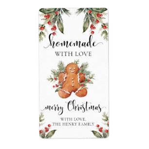 Homemade With Love Christmas Gift Tag Stickers