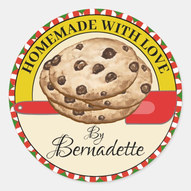 Homemade With Love Classic Round Sticker (Front)