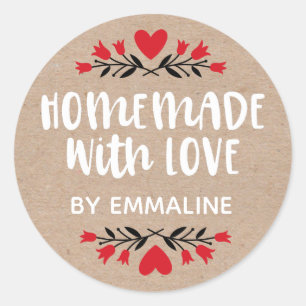 Homemade With Love Classic Round Sticker
