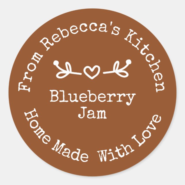 Homemade with Love Clay  | Jam Canning Label (Front)
