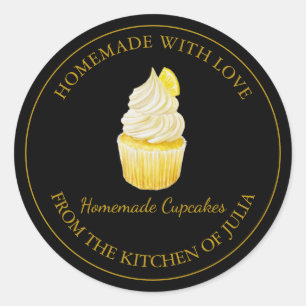 Homemade with love Cupcake Label   Black