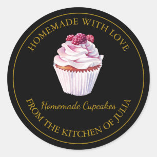 Homemade with love Cupcake Label   Black