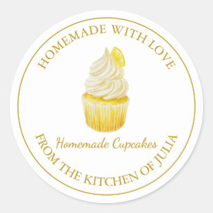 Homemade with love Cupcake Label   White