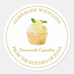 Homemade with love Cupcake Label White